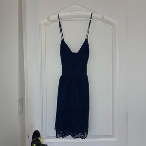 Abercrombie & Fitch Navy Blue Eyelet Dress